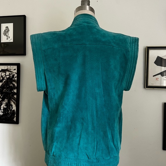 Vintage Turquoise Suede Vest S - Picture 6 of 6